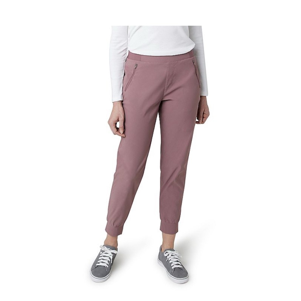 NEW Eddie Bauer Pink Cropped Rainier Jogger Pants with Elastic Size 4